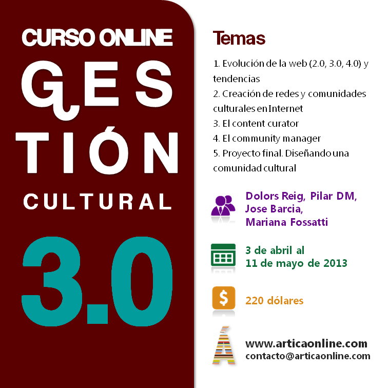 Información del curso Gestión Cultural 3.0